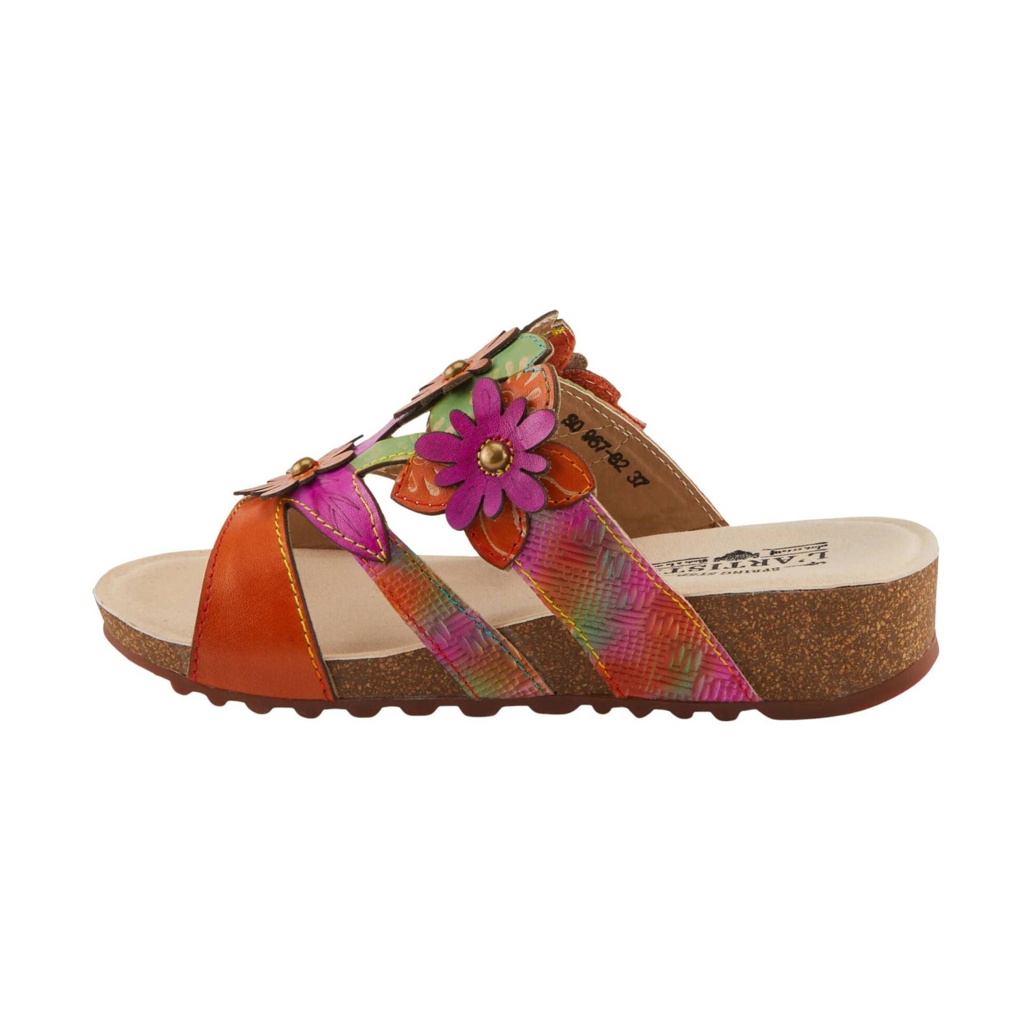 Spring Step L'artiste Women's Lavonda Sandals - Orange Multi by Lenny's Shoe & Apparel