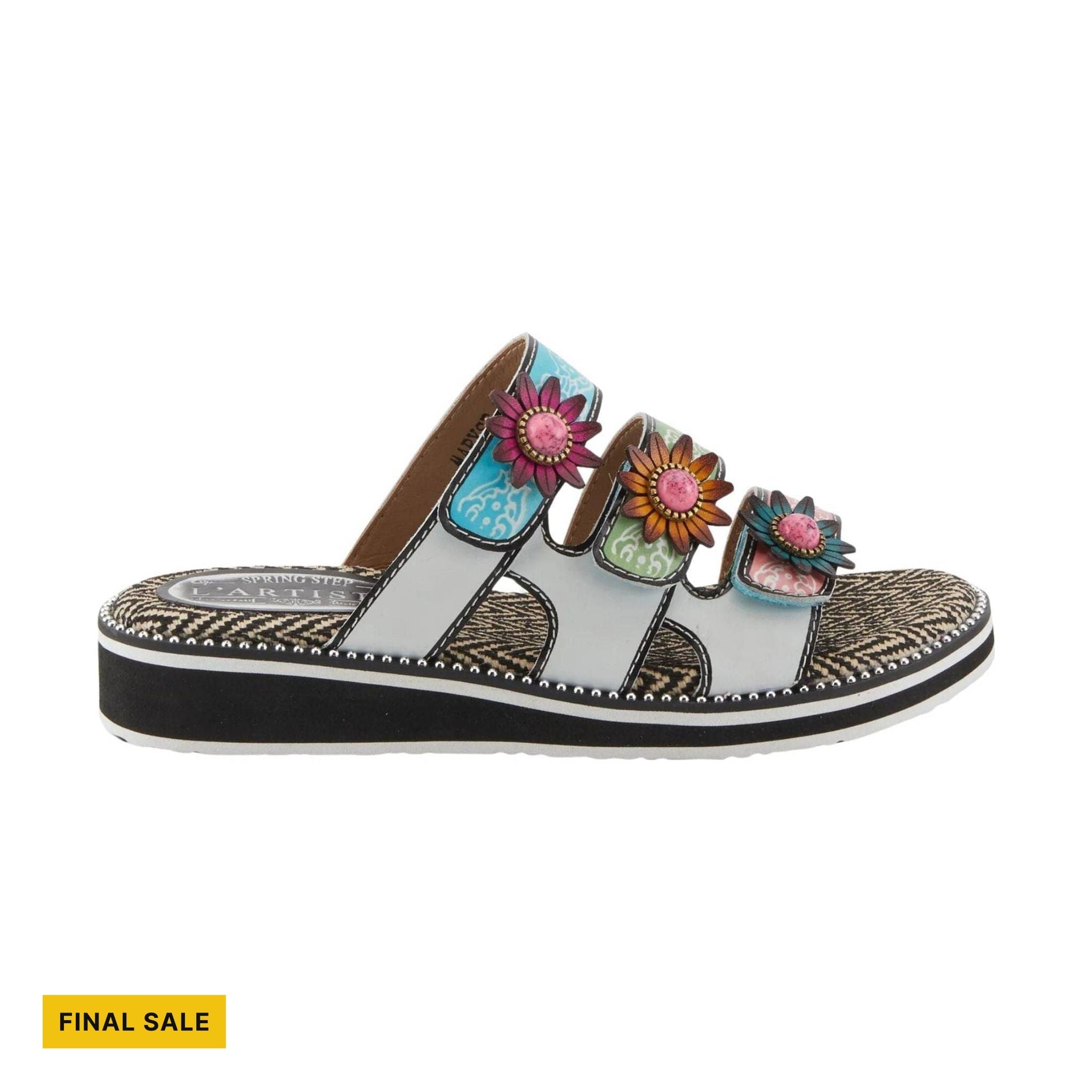 Spring Step Women's L'artiste Maryse Sandals - White Multi