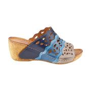 Spring Step Women's Footy Sandals - Blue Multi by Lenny's Shoe & Apparel