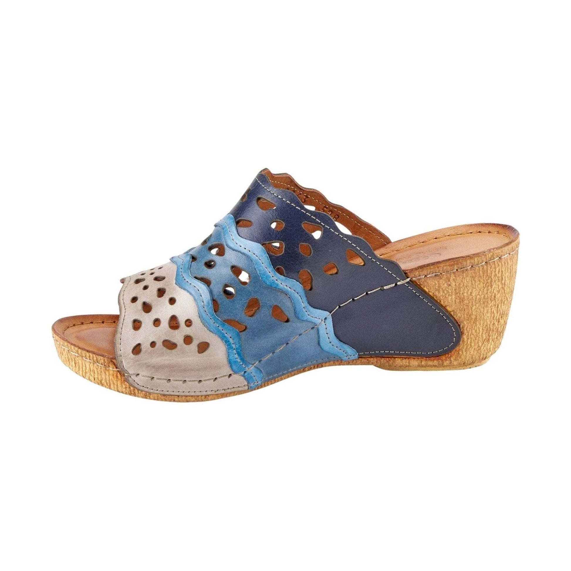 Spring Step Women's Footy Sandals - Blue Multi by Lenny's Shoe & Apparel