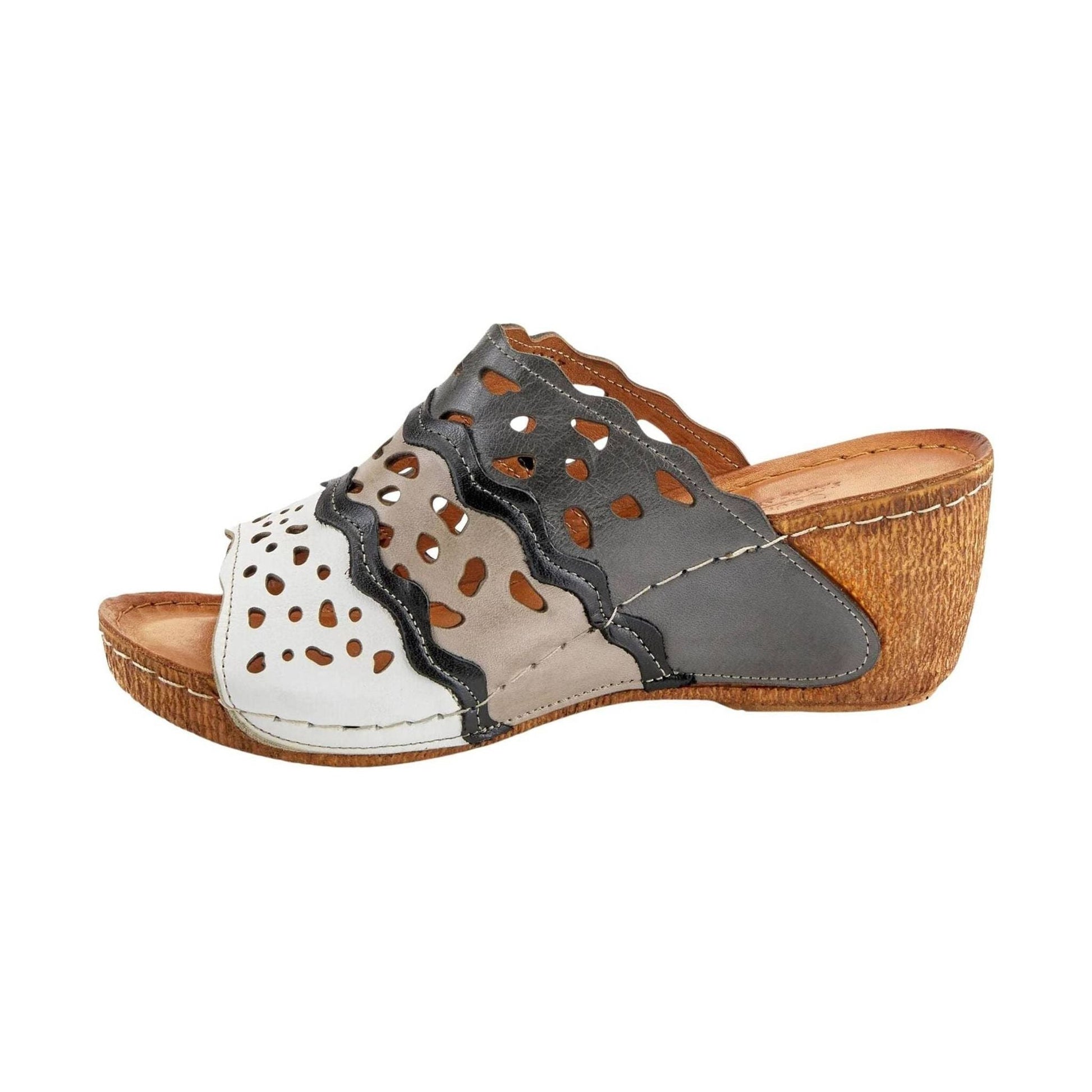 Spring Step Women's Footy Sandals - Grey Multi by Lenny's Shoe & Apparel
