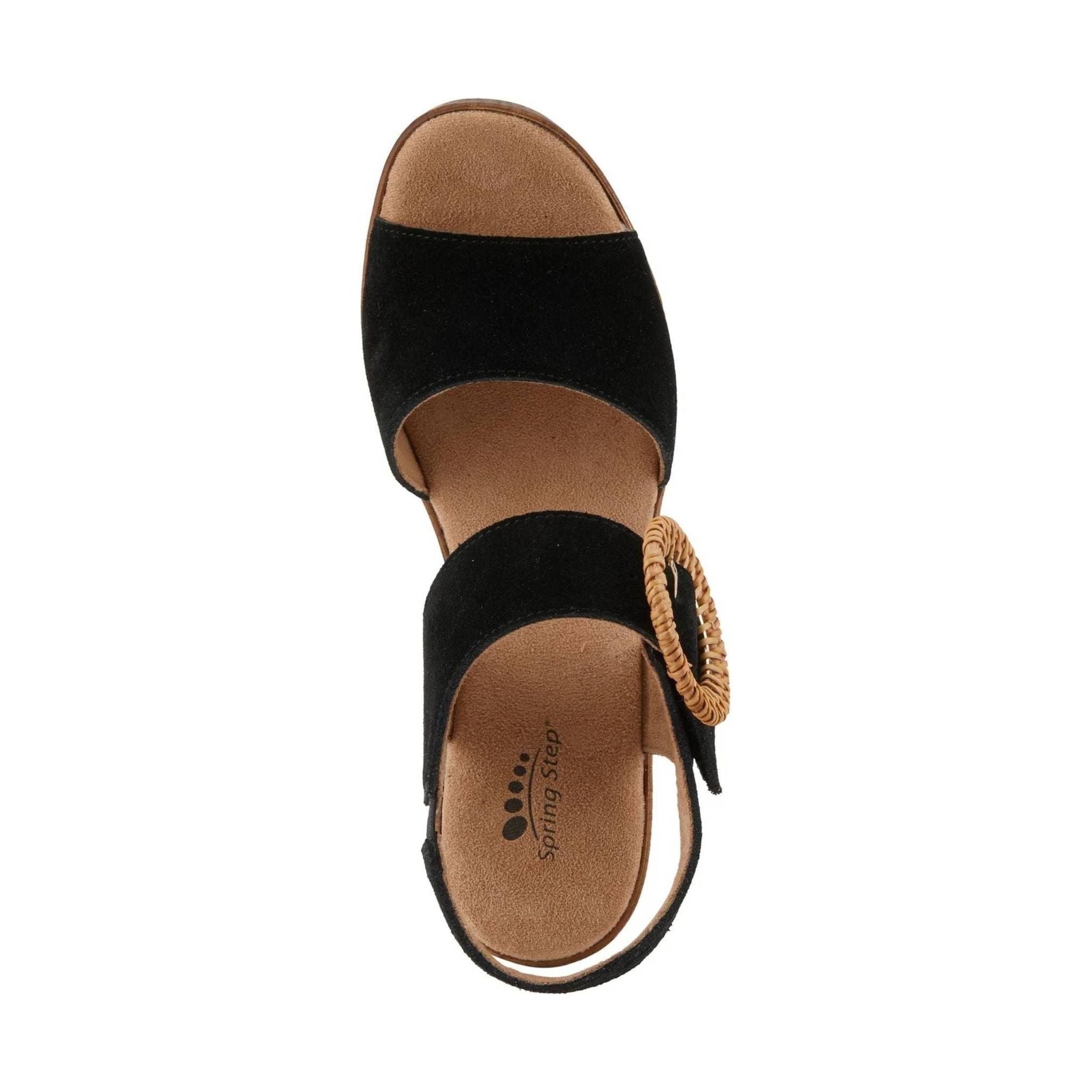 Spring Step Women's Gamona Sandals - Black Suede by Lenny's Shoe & Apparel