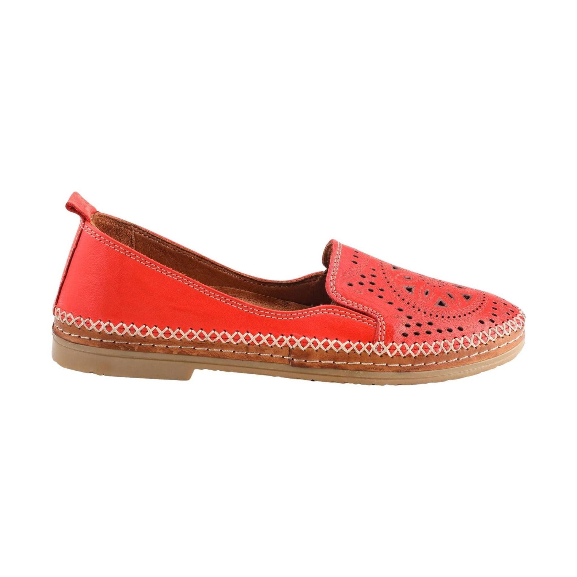 Spring Step Women's Ingrid Slip On Loafer - Red by Lenny's Shoe & Apparel