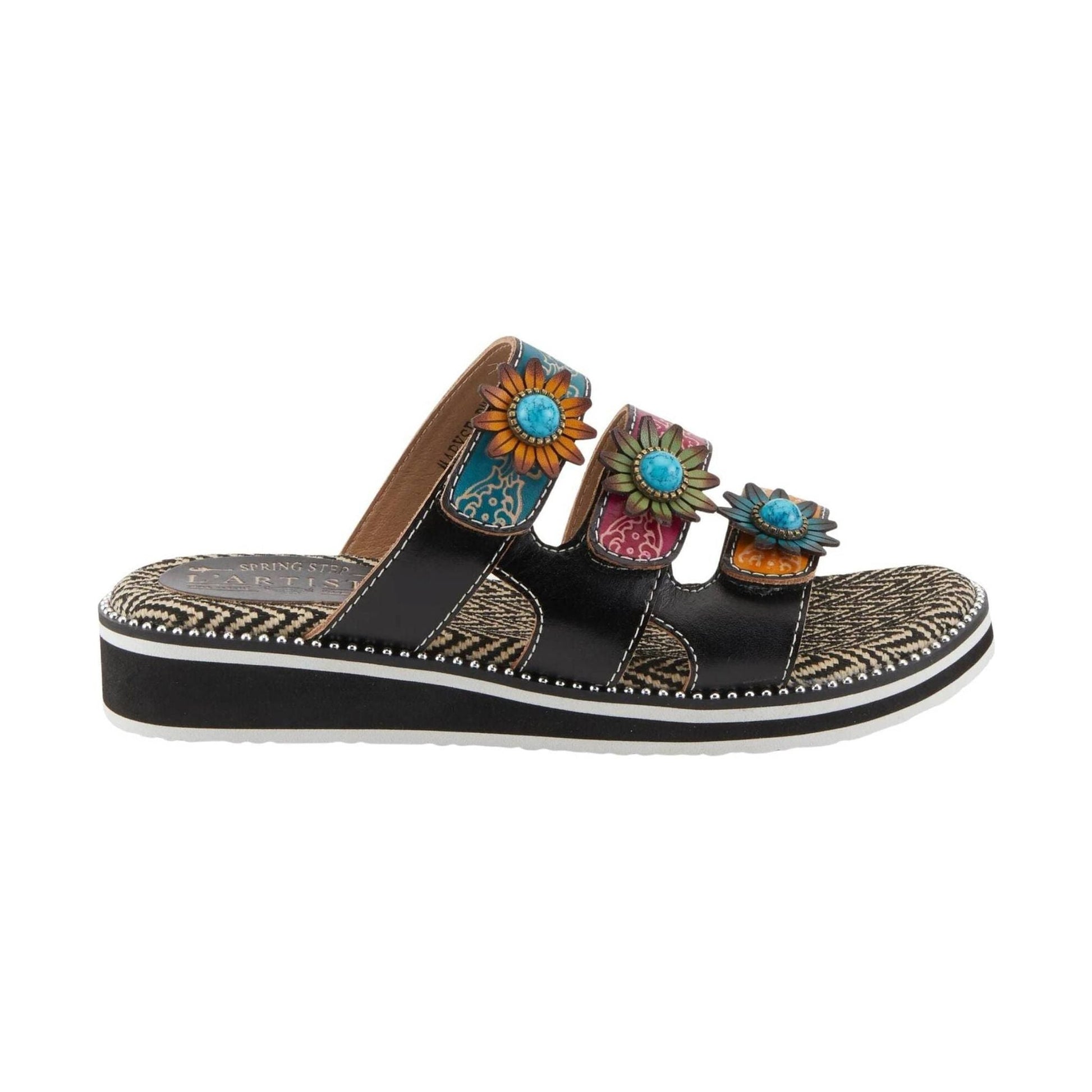 Spring Step Women's L'artiste Maryse Sandals - Black Multi by Lenny's Shoe & Apparel