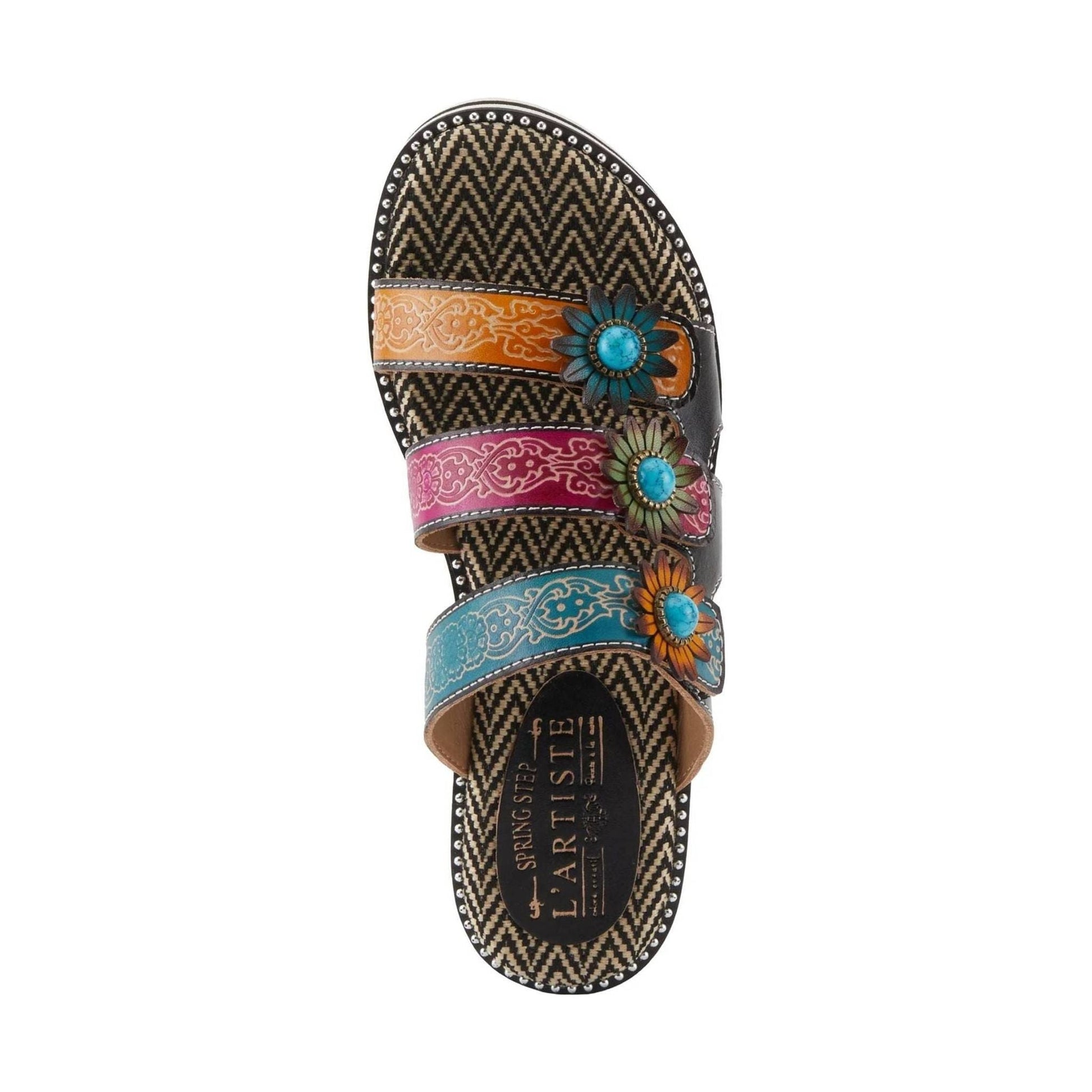 Spring Step Women's L'artiste Maryse Sandals - Black Multi by Lenny's Shoe & Apparel