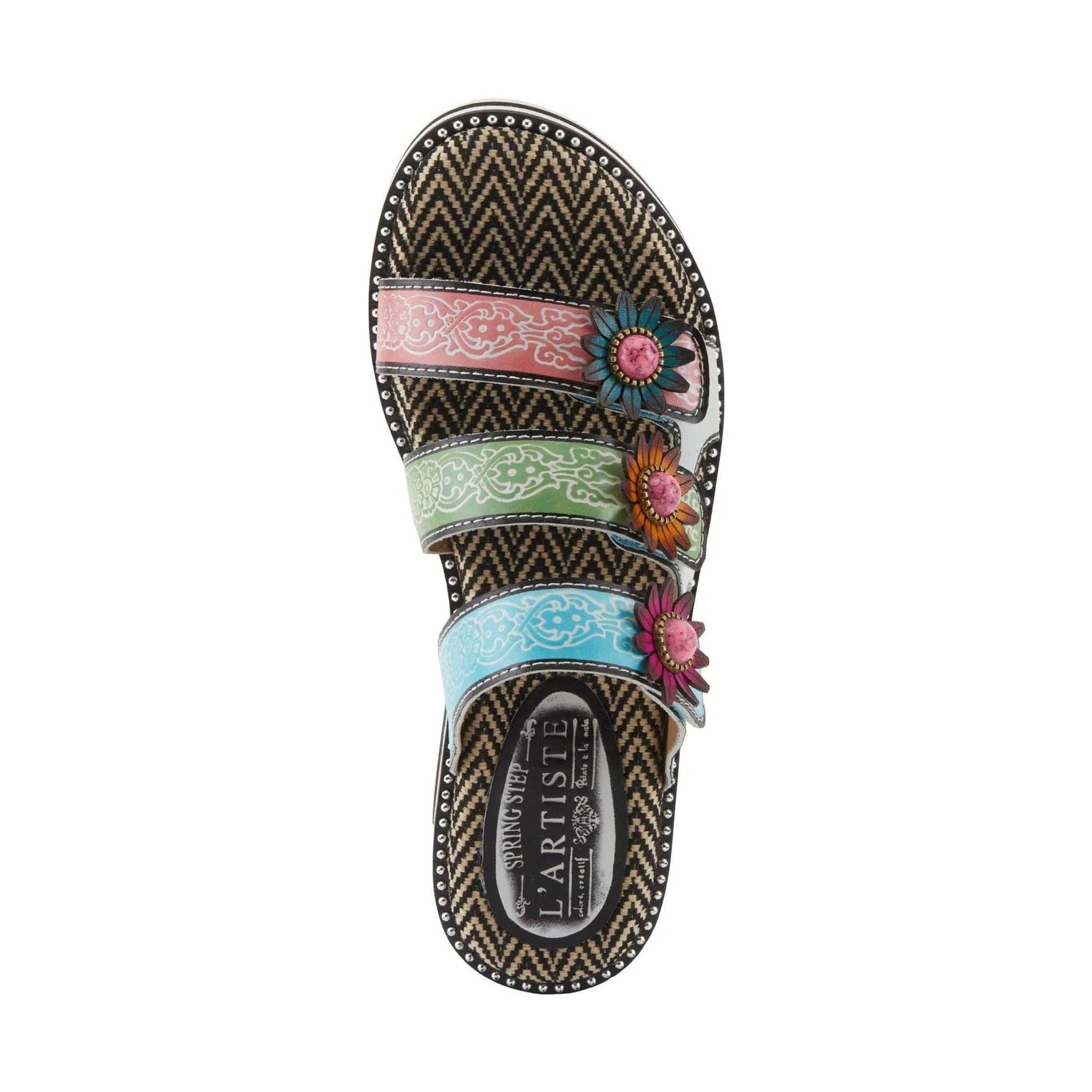 Spring Step Women's L'artiste Maryse Sandals - White Multi by Lenny's Shoe & Apparel
