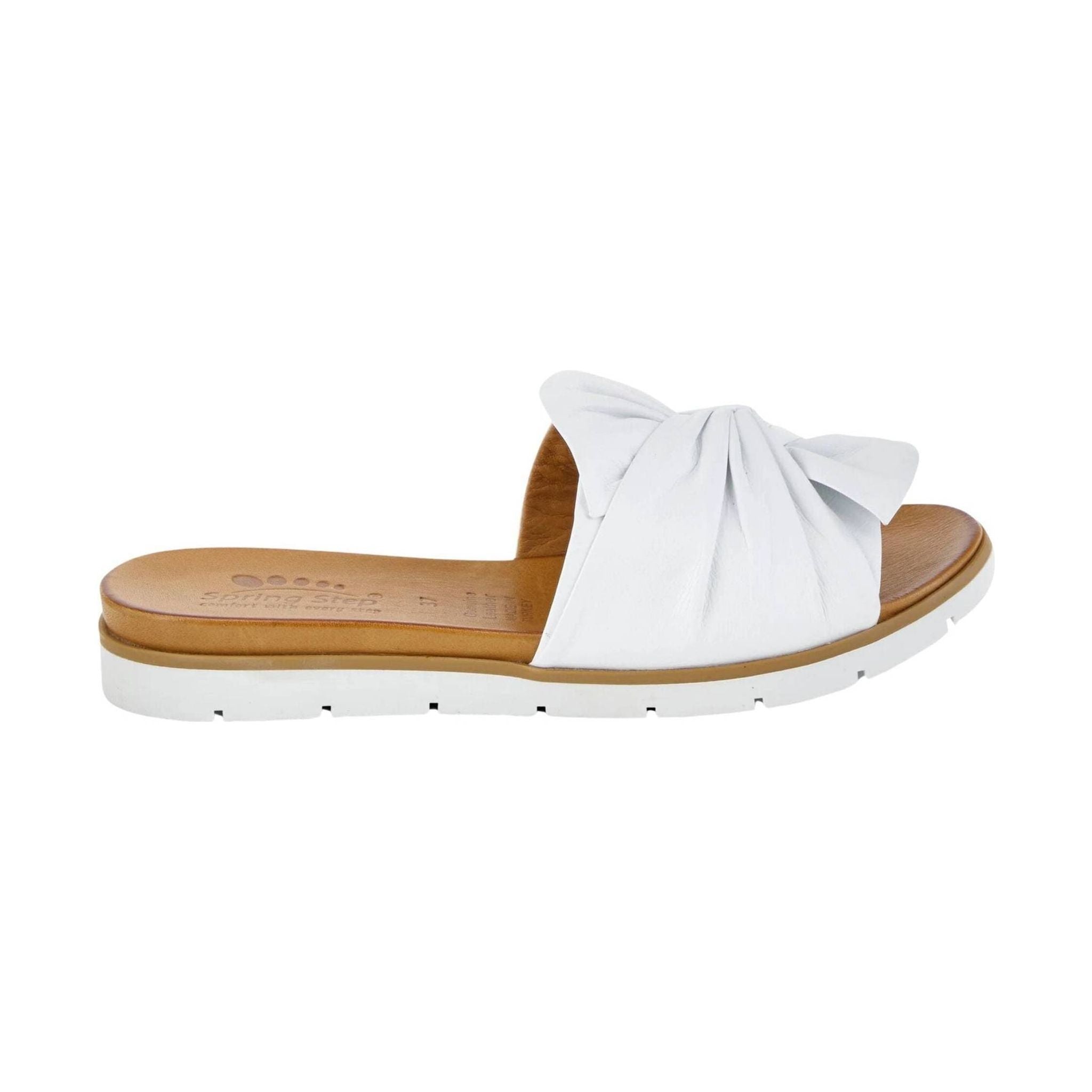Spring Step Women's Lavona Slide Sandals - White by Lenny's Shoe & Apparel