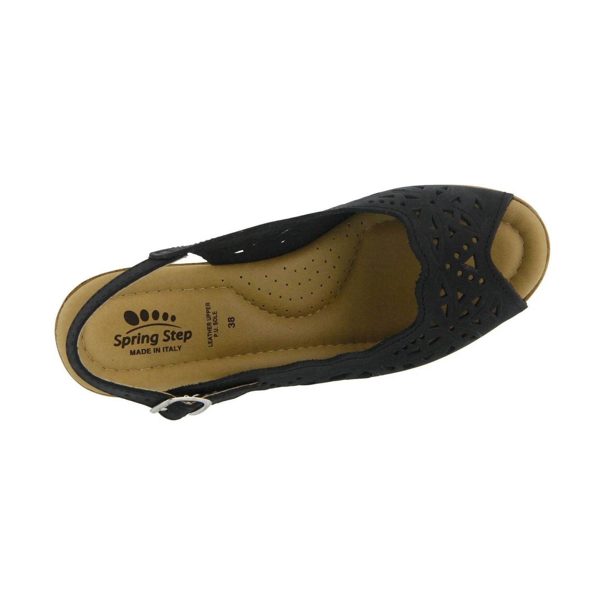 Spring Step Women's Orella Sandals - Black Nubuck by Lenny's Shoe & Apparel