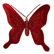 Velvet Red Butterfly Clip