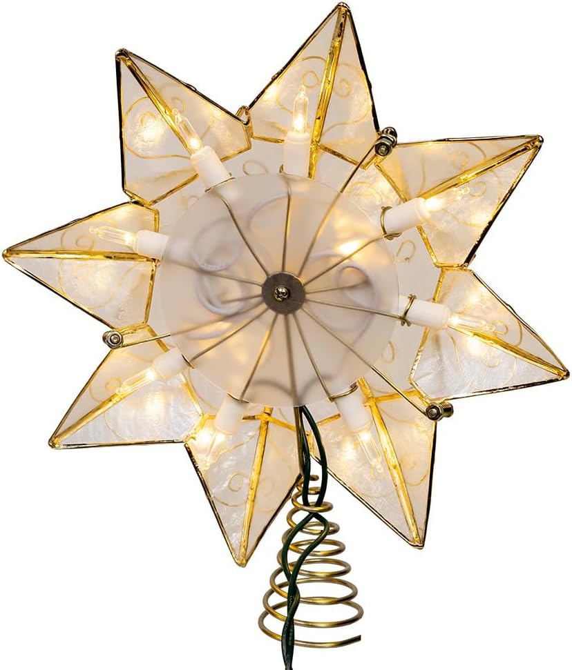 10-Light LED Capiz 8 Point Star Treetop