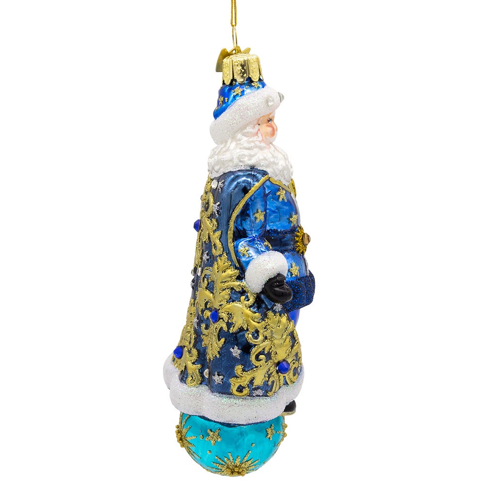 Bellissimo Glass Celestial Santa Ornament