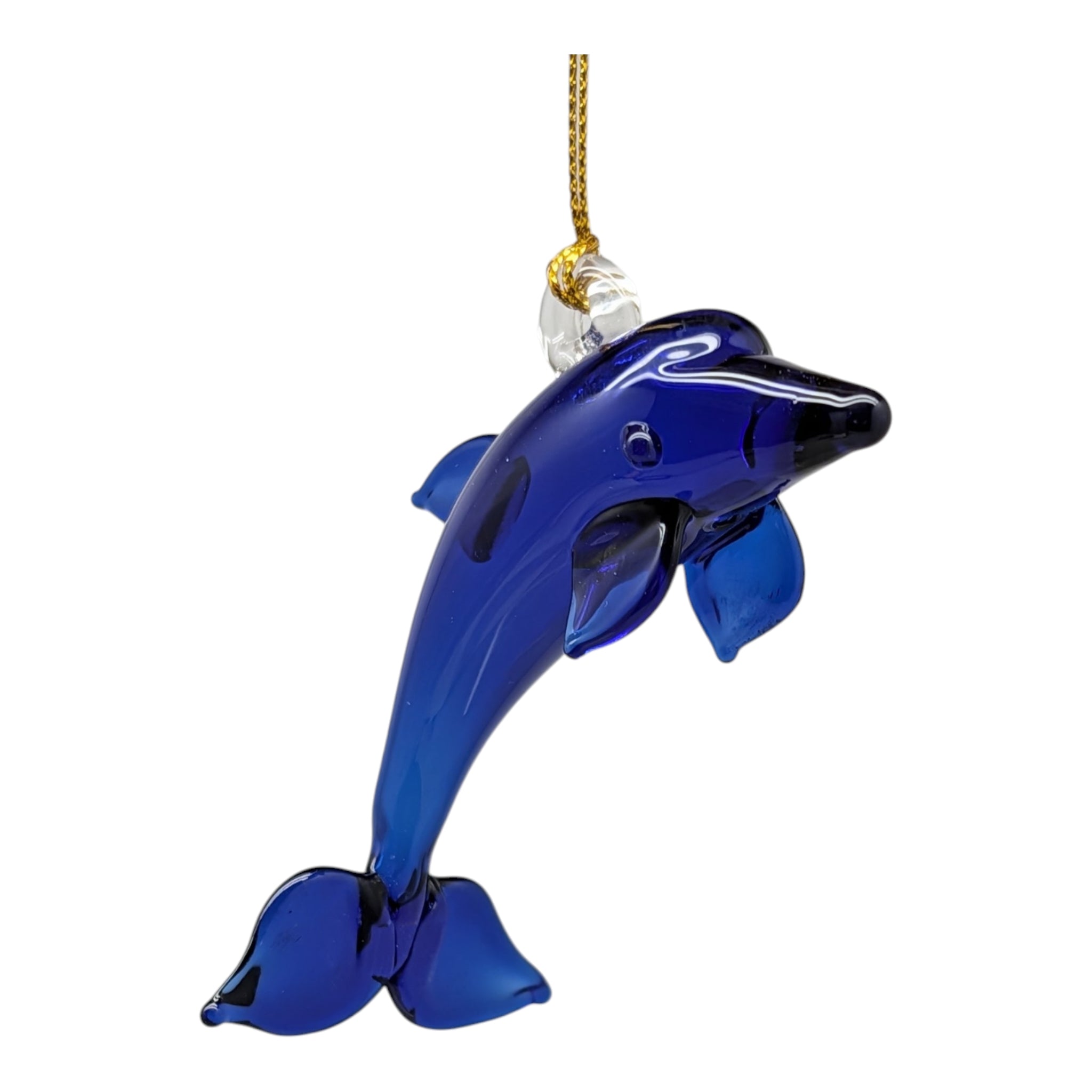 Sapphire Blue Leaping Dolphin Ornament