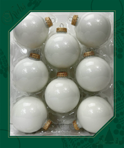 Porcelain White 25/8" (67mm) Glass Ball - 8 Piece Set
