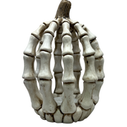 Lighted Resin Halloween Skeleton Pumpkin - Tall