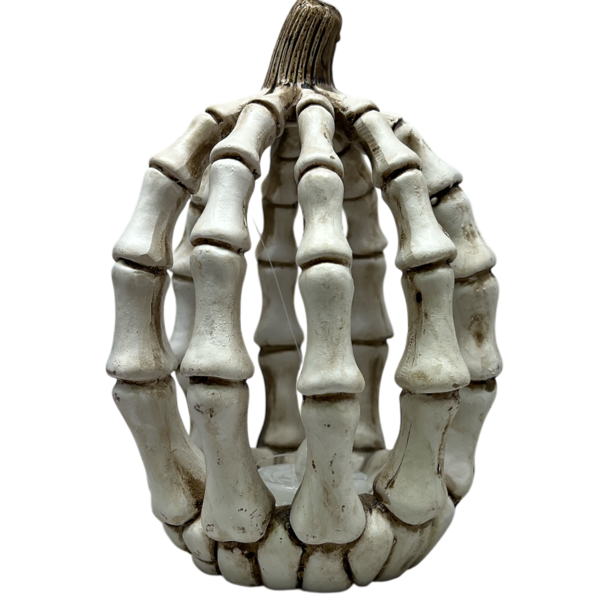Lighted Resin Halloween Skeleton Pumpkin - Tall