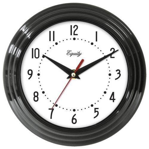 Wall Clock Analog Equity 8” Face-white Frame-black by Homeportonline