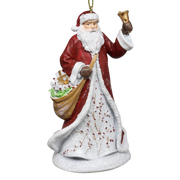 Berry Vine Santa with Bell Ornament