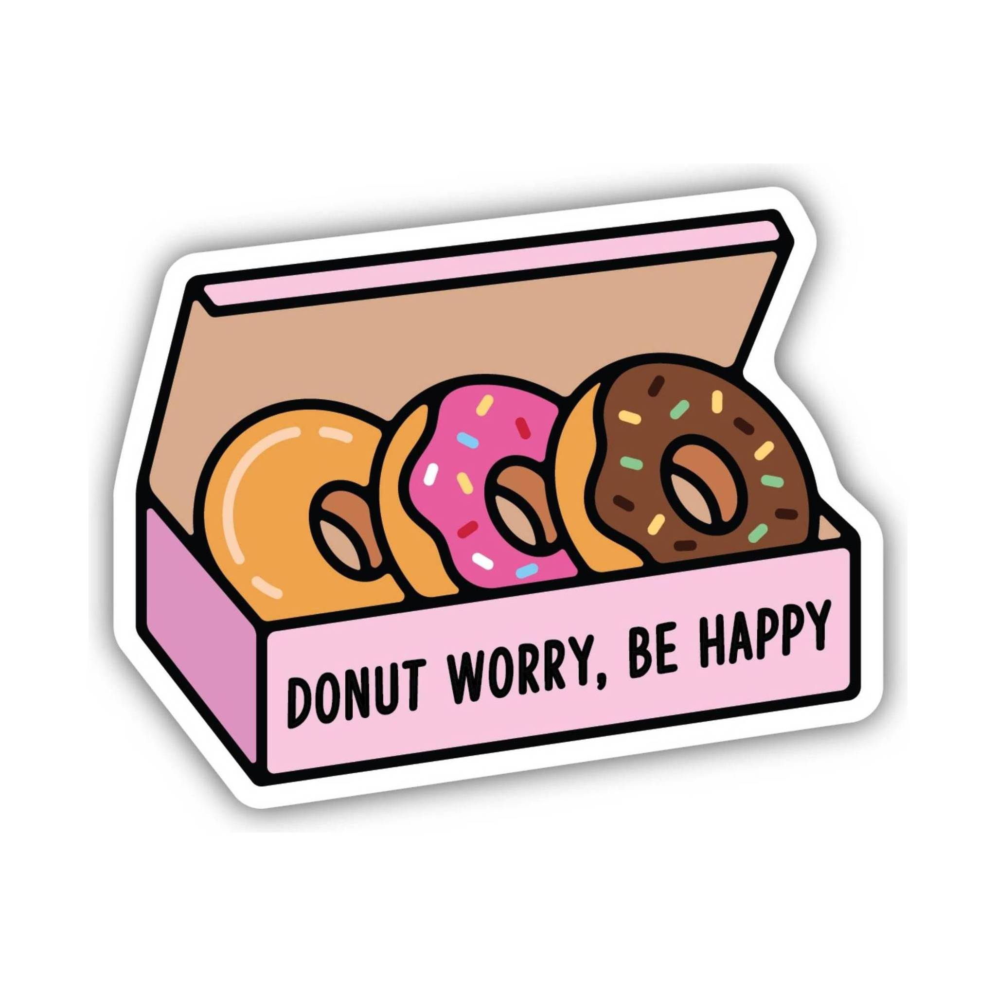 Sticker Northwest Donut Worry Be Happy by Lenny's Shoe & Apparel