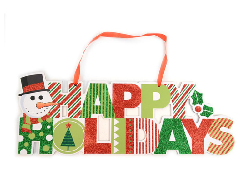 Happy Holidays Christmas Wall Hanging Sign by SidePony Boutique