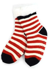 Kids Sherpa Socks - Patriotic Stripes by SidePony Boutique