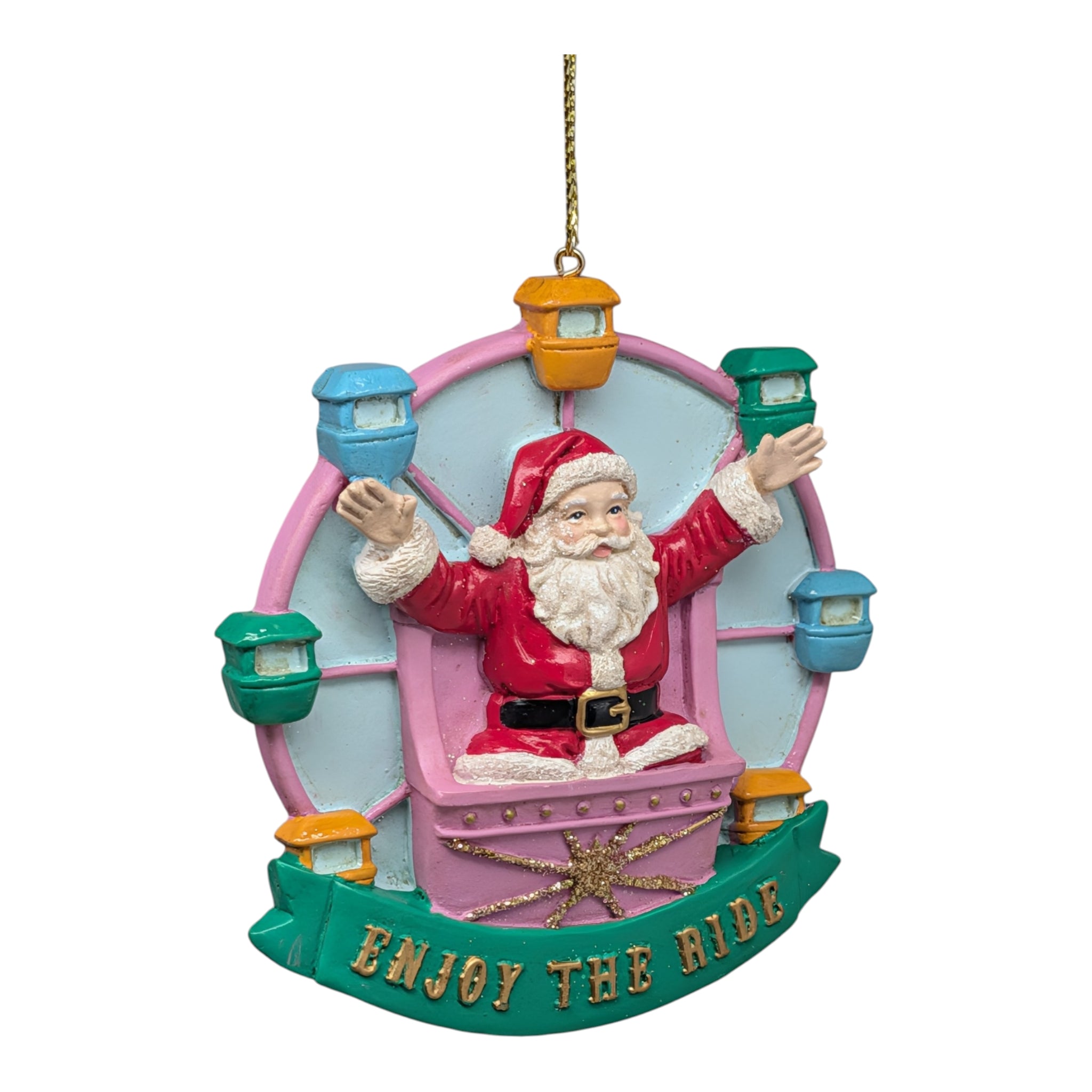 Merry-Go-Round Magic: Carnival - Enjoy The Ride - Santa On Ferris Wheel Ornament