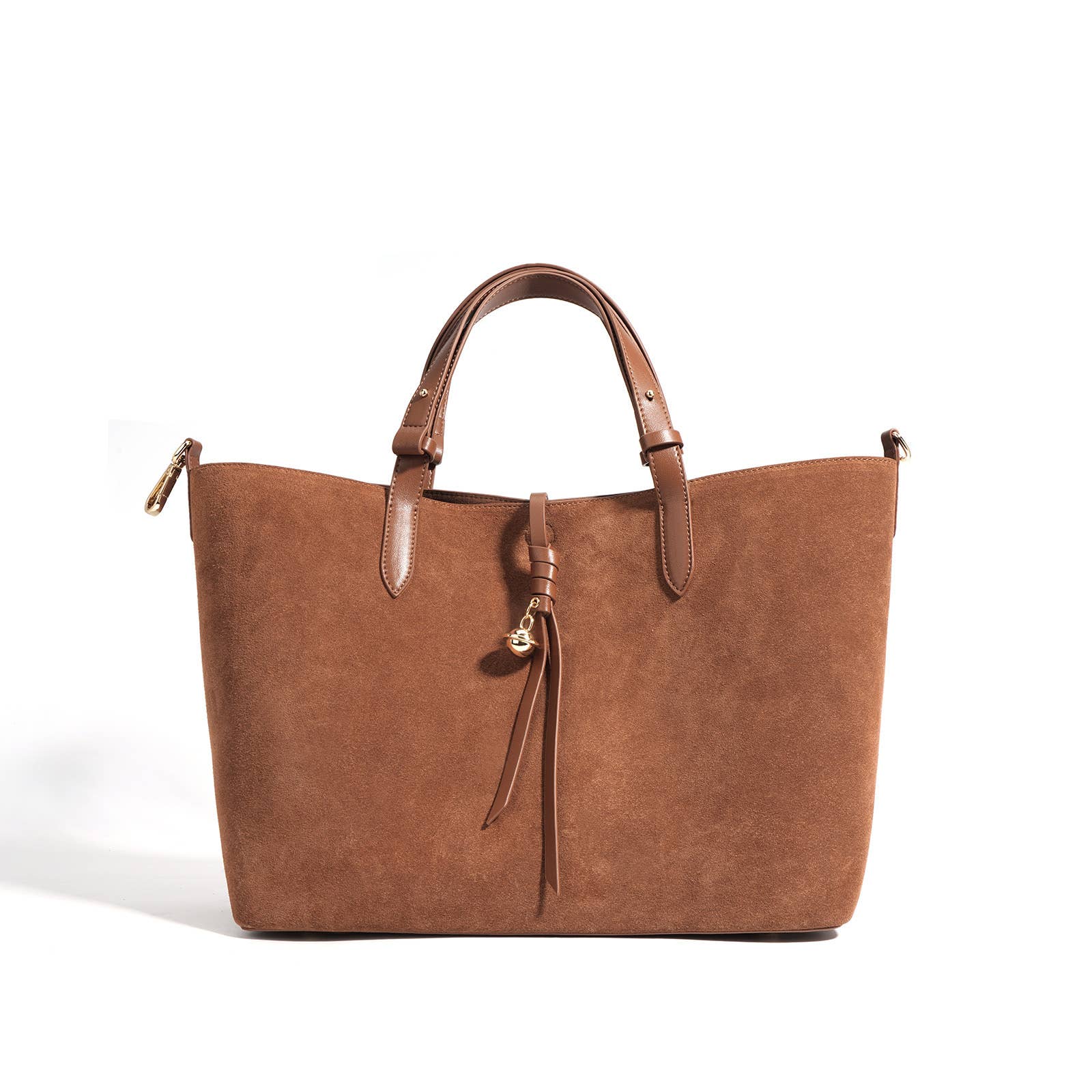 Suede and Leather Double-sided Tote Shoulder Bag by elliparr