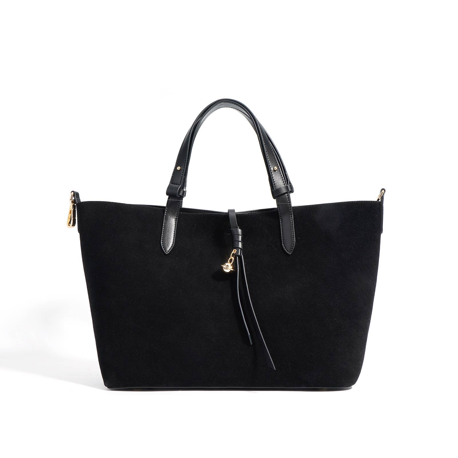 Suede and Leather Double-sided Tote Shoulder Bag by elliparr