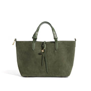 Suede and Leather Double-sided Tote Shoulder Bag by elliparr