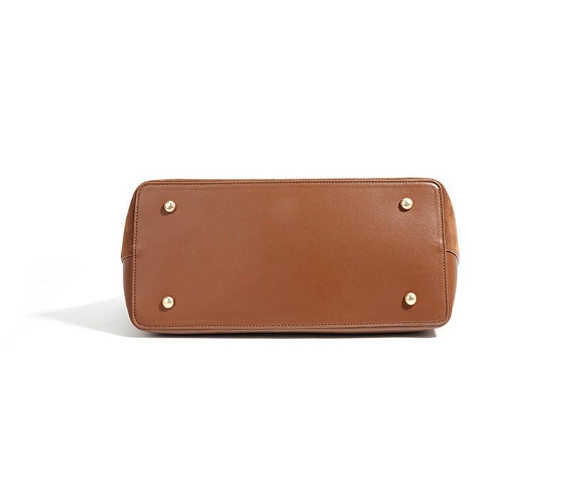 Suede and Leather Double-sided Tote Shoulder Bag by elliparr