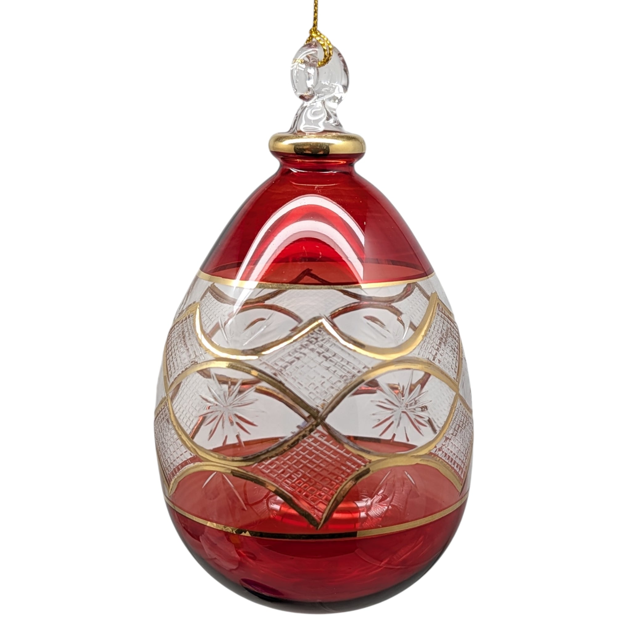 Crimson Red Heritage Teardrop Perfume Bottle Ornament
