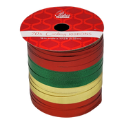 1/8 Inch Curling Ribbon - 4 Colors - 17.5 Feet Each - Red/Green/Gold