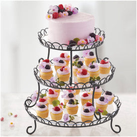 3-Tier Customizable Steel Cupcake and Treat Stand, 13-inch by Kiss the Cook