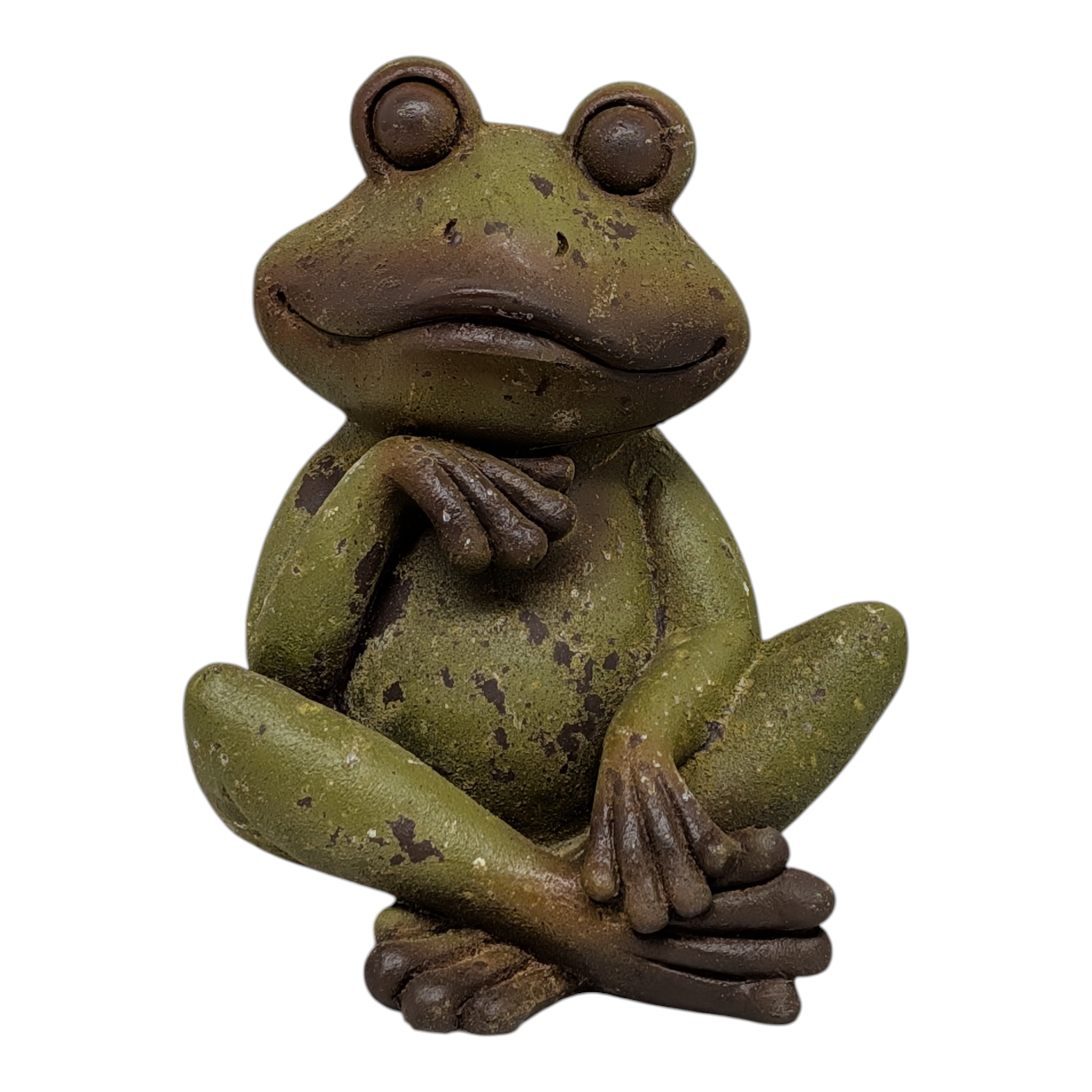 Rustic Zen Frog Statue -
