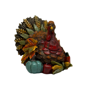 Resin Bountiful Harvest Turkey Figurine Looking Right