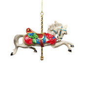Resin Carousel Assortment Ornament - White Horse