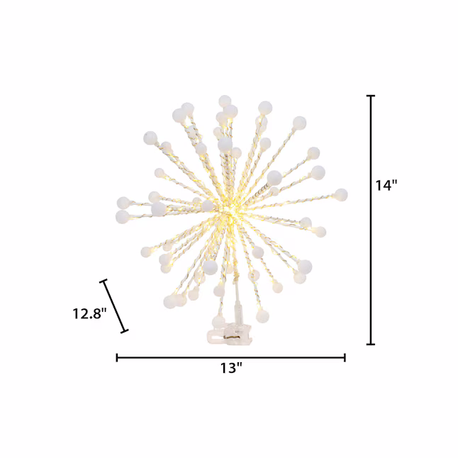 Starburst White Yellow Christmas Tree Topper - 14 Inch