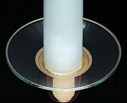 Single Glass Bobeche - Silver Rim