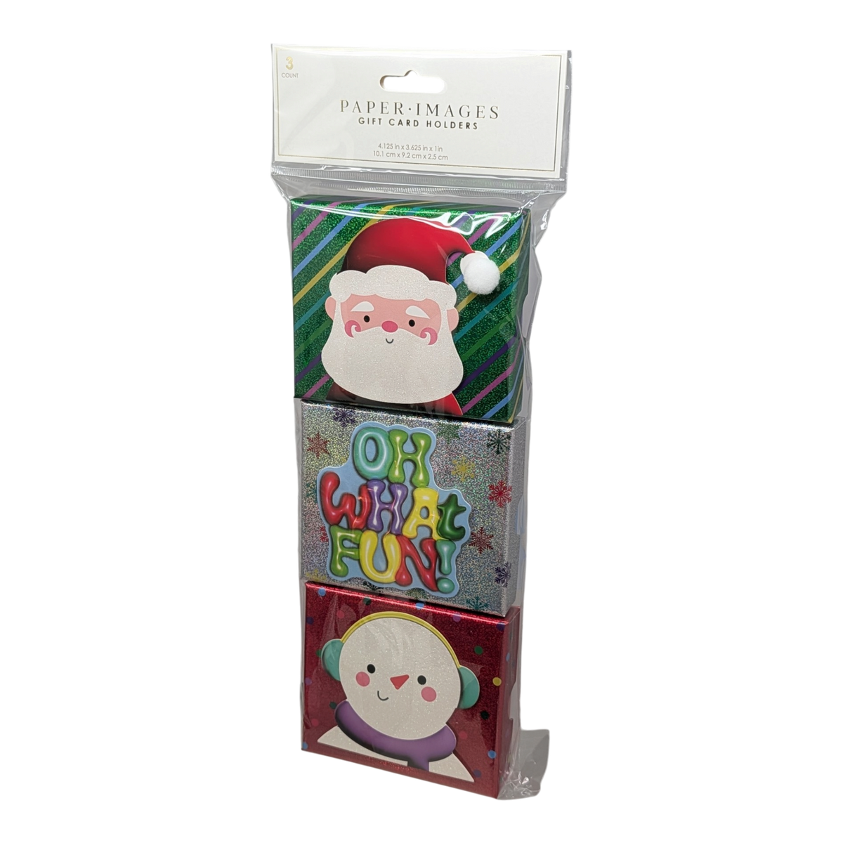 Holiday Gift Box Set of 3 - Santa, Snowman & Oh What Fun
