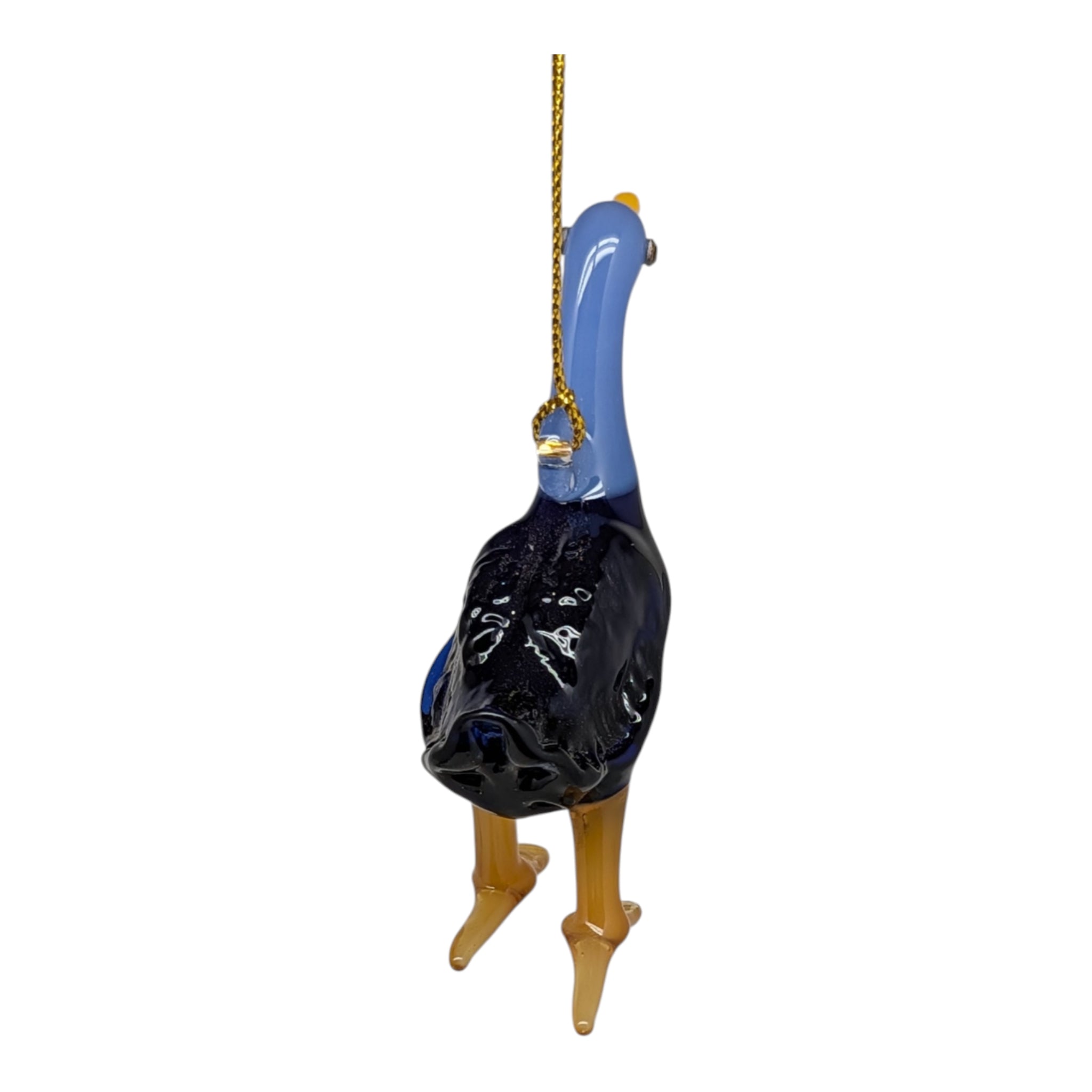 Glass Goose Ornament - Blue Body