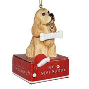 Cocker Spaniel with Bone Ornament