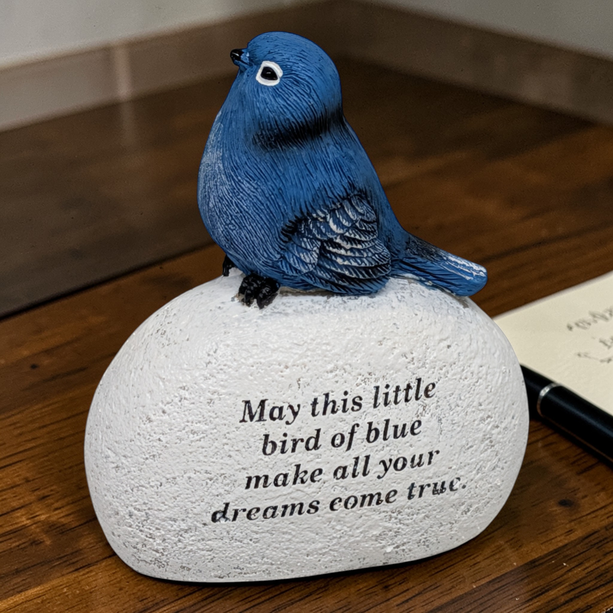Bluebird on Stone Figurine – Make All Your Dreams Come True