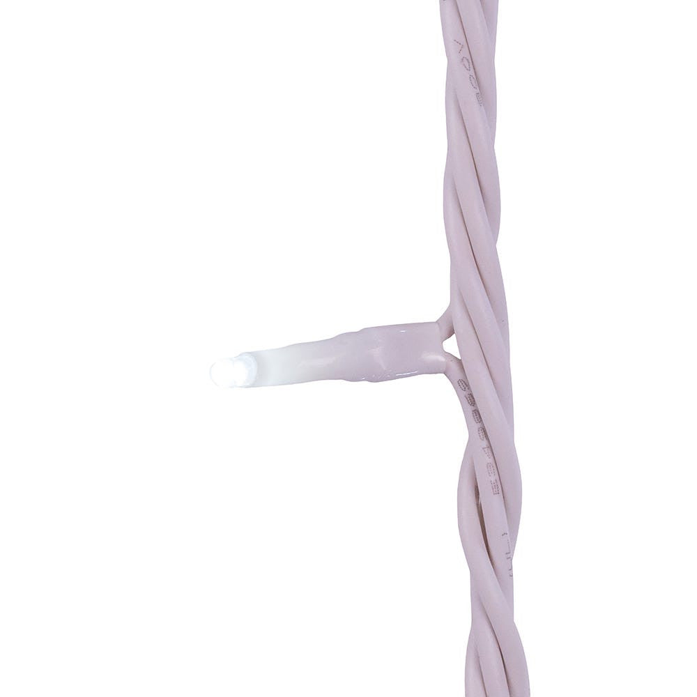 Jingle Bright 100 LED Light Set - Cool White - White Wire