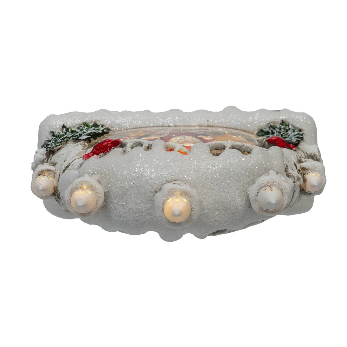 Battery Operated USB LED Candles Birch Tree With Santa & Tree Watern Lantern
