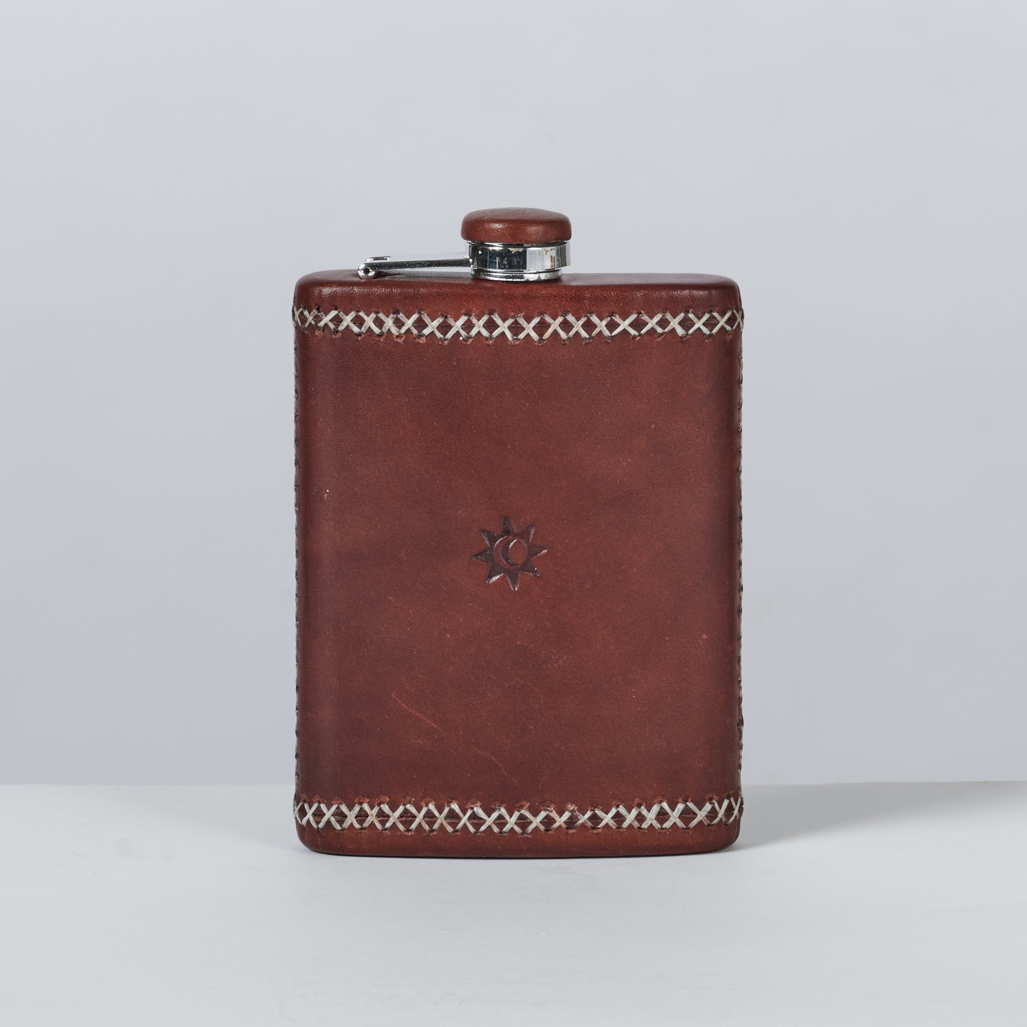 Brown leather Hip Flask