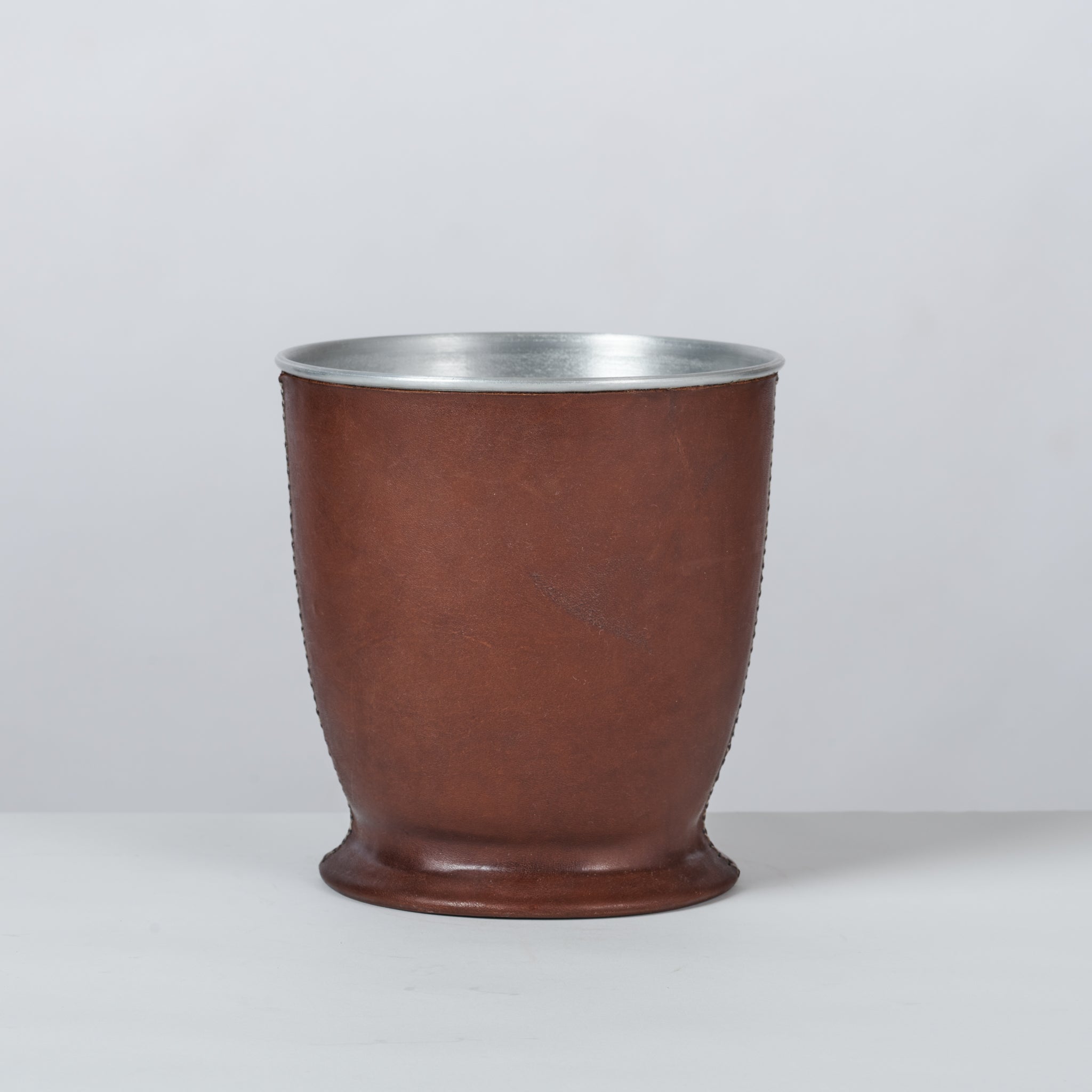 Brown Leather Cloche