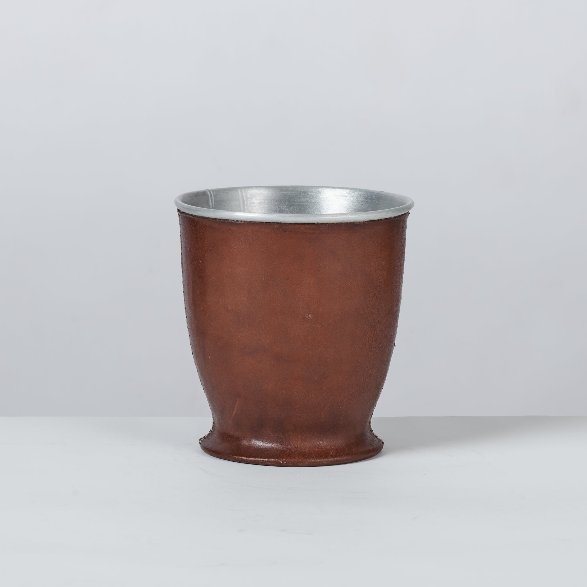 Brown Leather Cloche