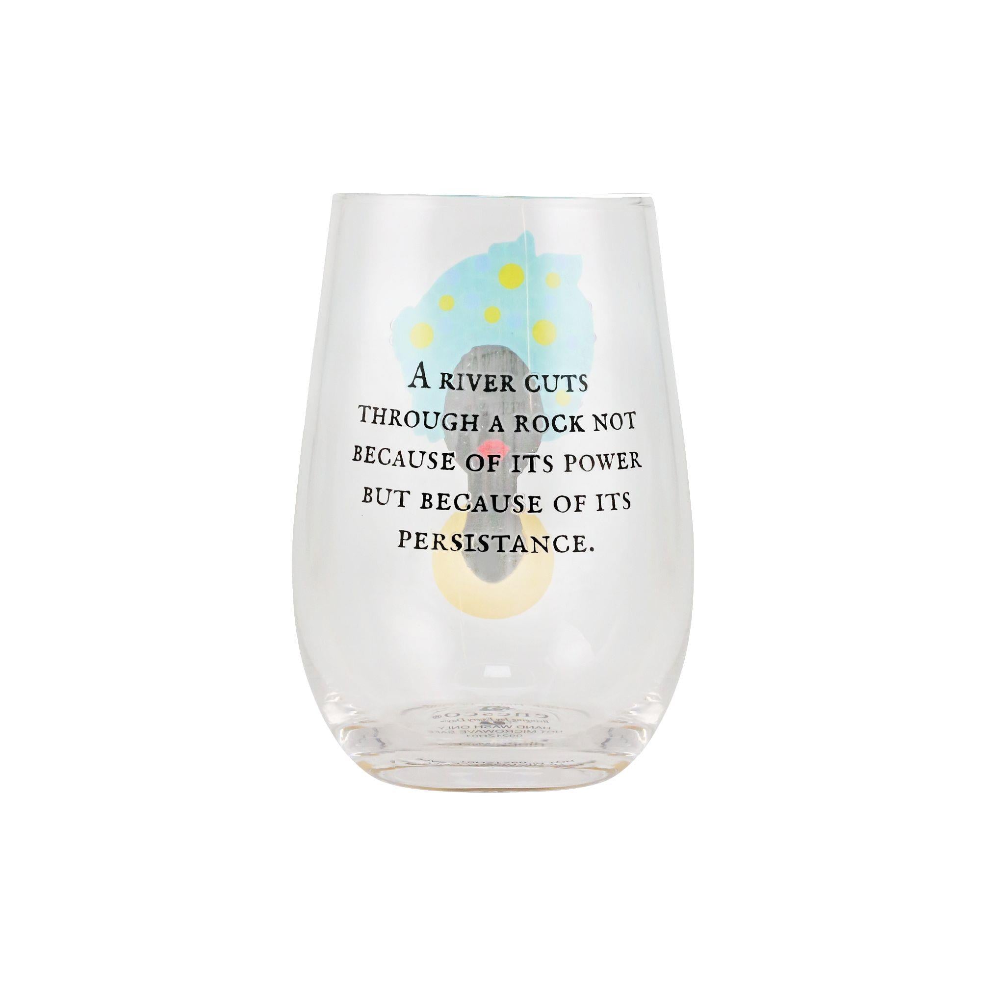 River Cuts Stemless Wine Glass