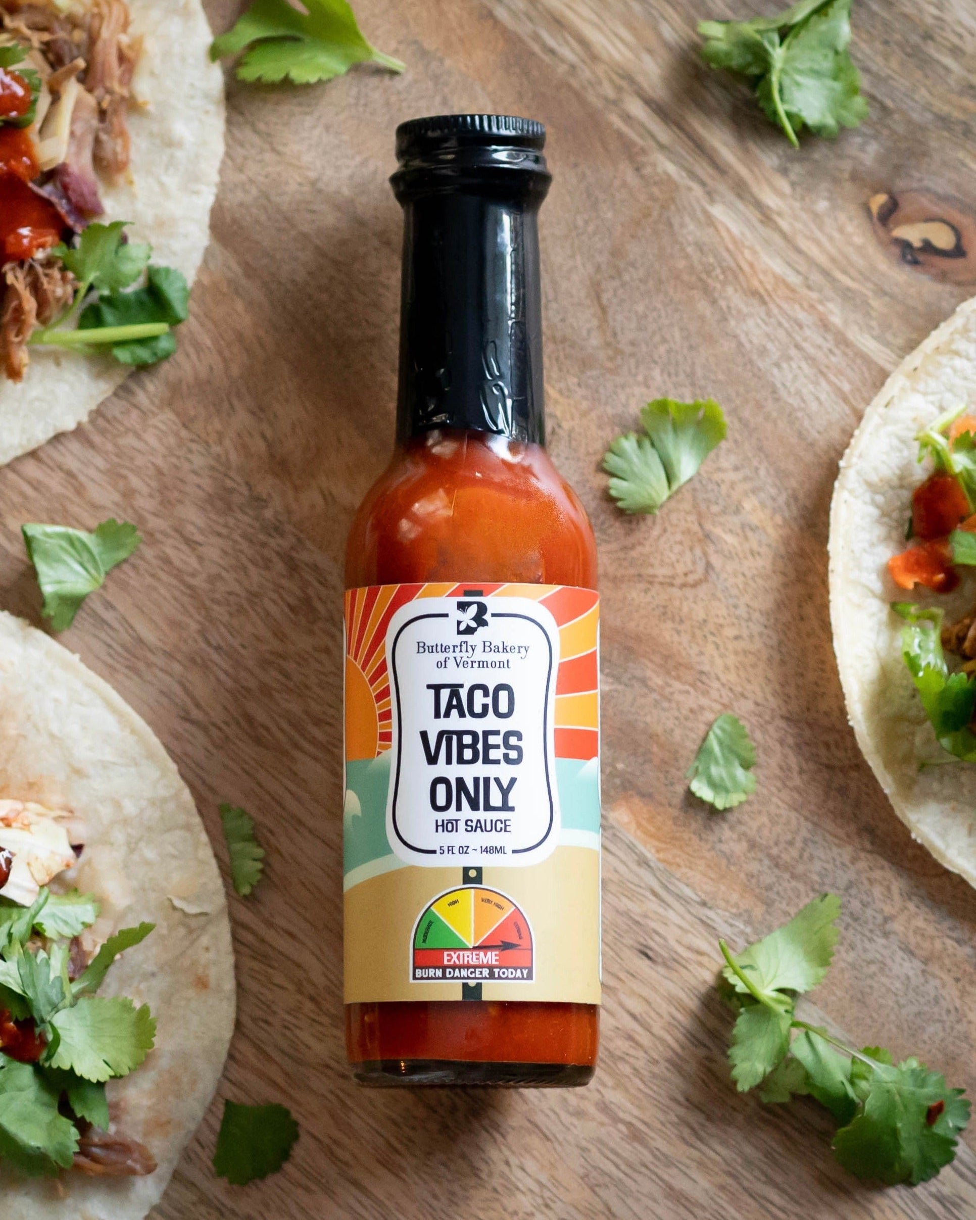 Taco Vibes Only Hot Sauce by Butterfly Bakery of Vermont