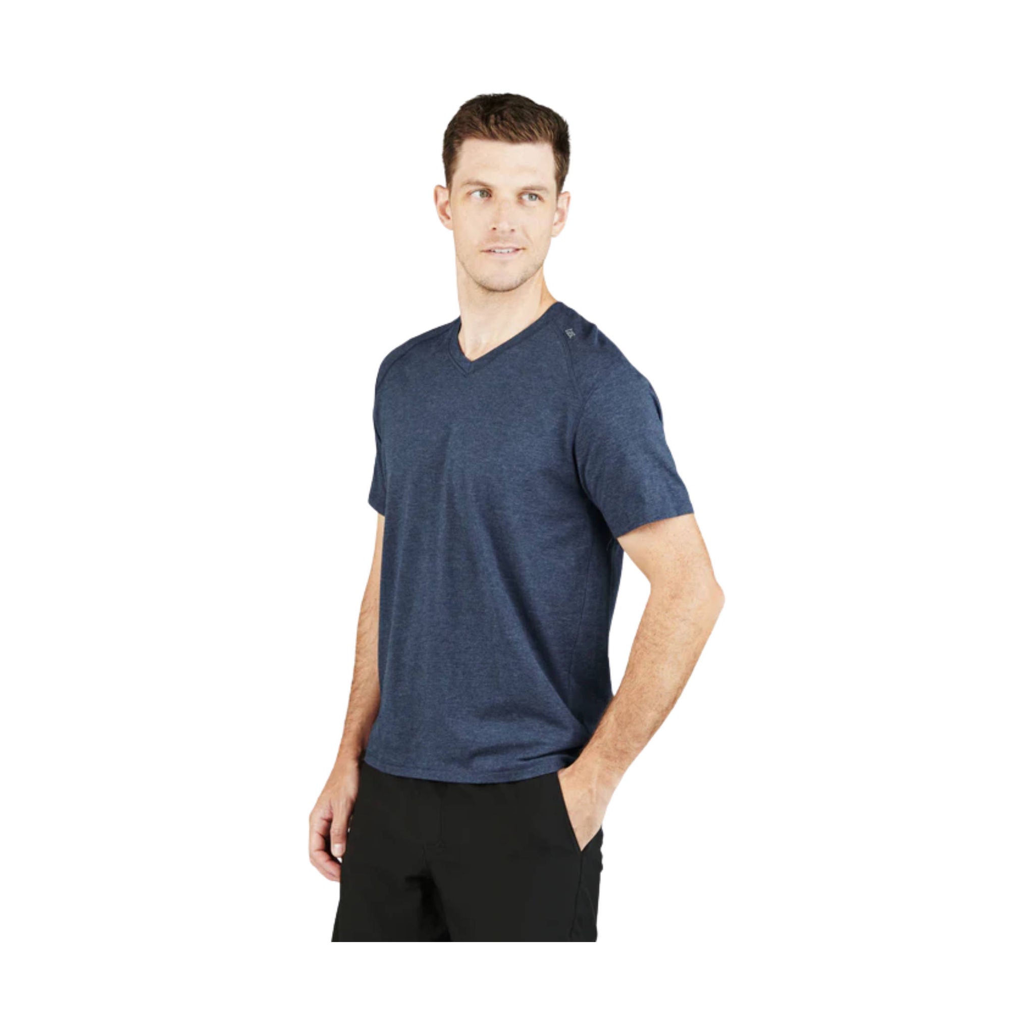 Tasc Men's Carrollton Fitness V Neck Tee - Classic Navy Heather by Lenny's Shoe & Apparel