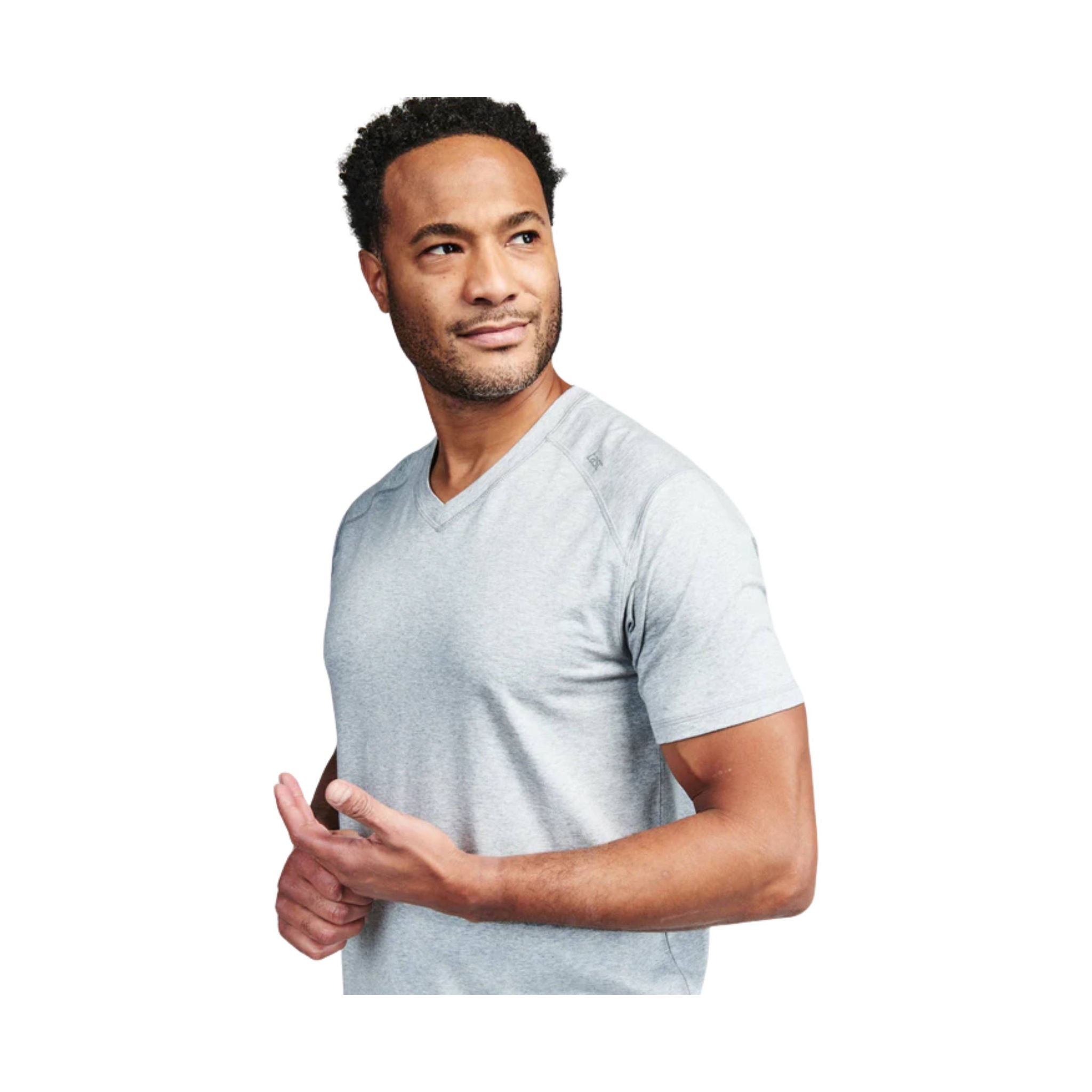 Tasc Men's Carrollton Fitness V Neck Tee - Perfect Grey Heather by Lenny's Shoe & Apparel